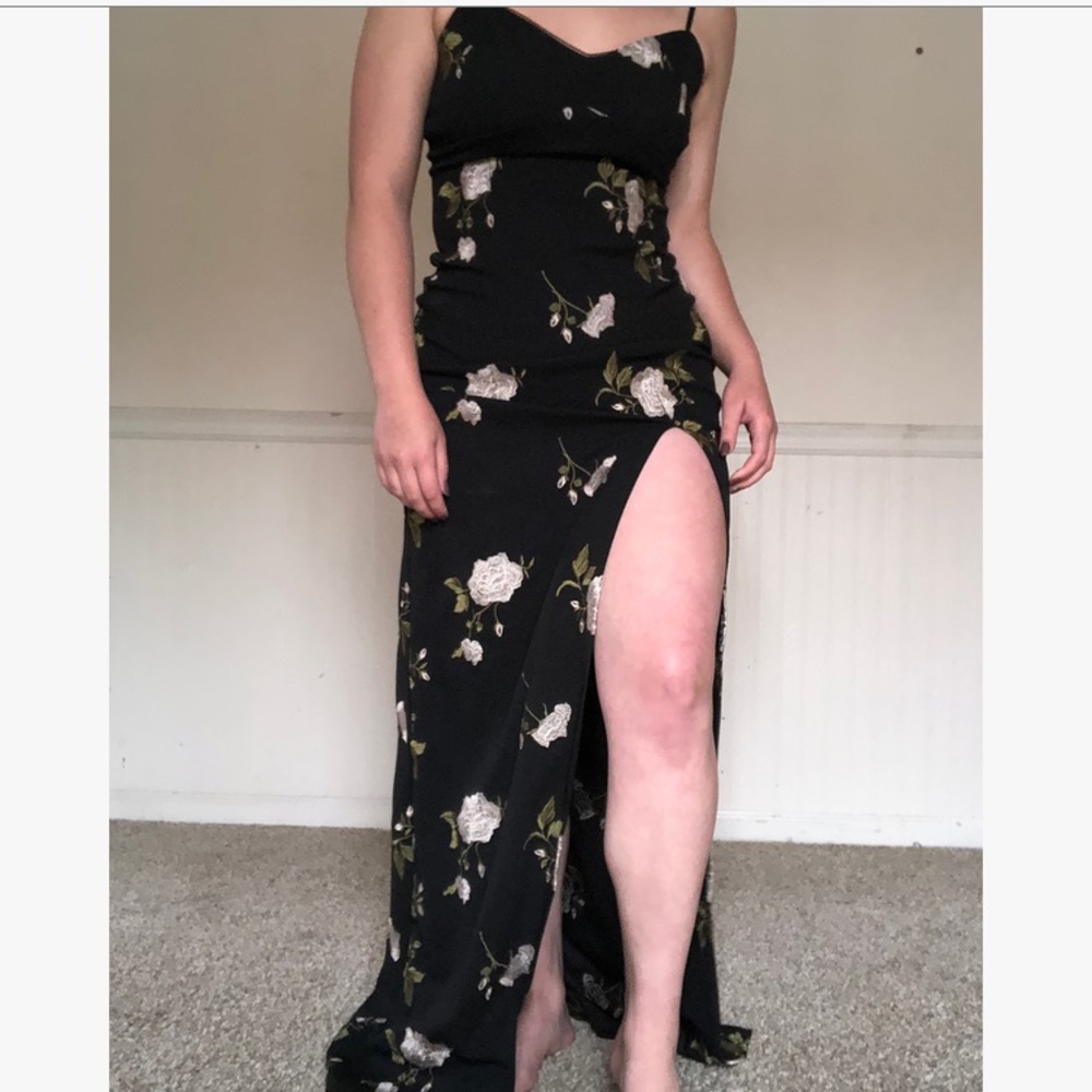 Floral embroidered formal gown